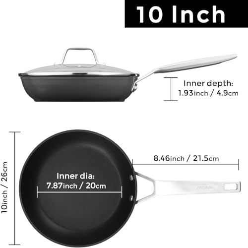 10 In Nonstick Frying pan with Lid