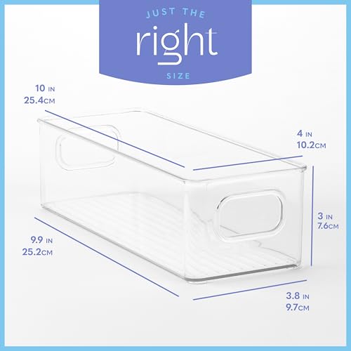 Plastic Food Storage Clear Container 2 Pack Bin with Handles for Organizing Kitchen (2 Count)