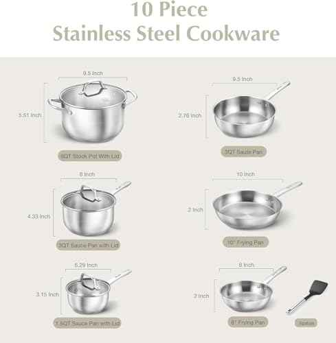 Stainless Steel Pots and Pans Set