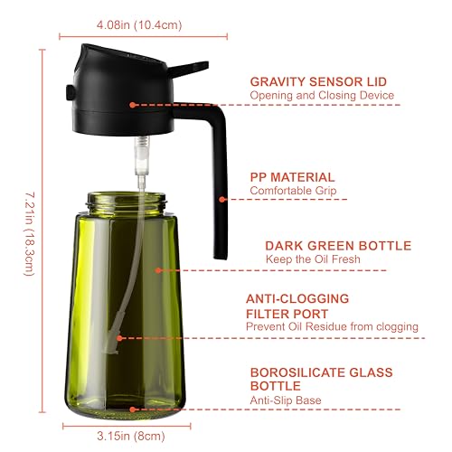 16oz 470ml Olive Oil Dispenser for Kitchen with Stickers