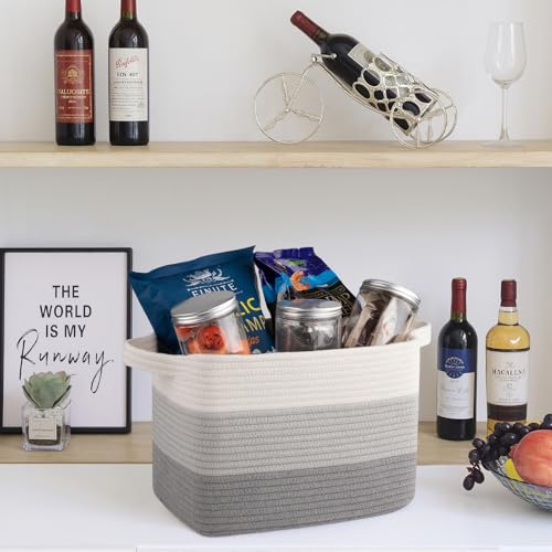 30L Storage Basket Large Blanket Basket Living Room Gray 3