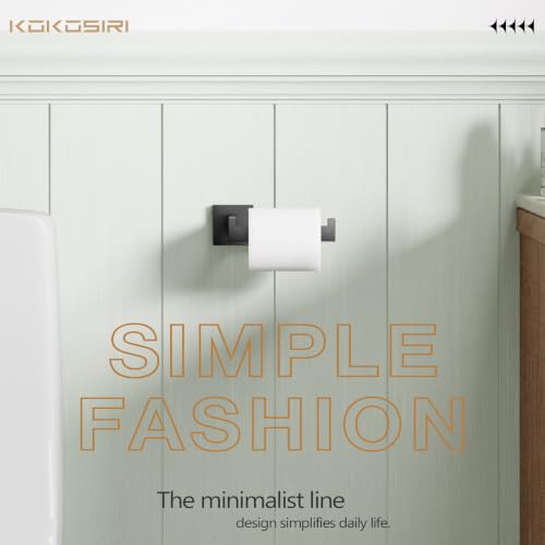 Black Toilet Paper Holders Bathroom Toilet Paper Roll Holder SUS304 Stainless Steel Contemporary Wall Mounted (2 Count)