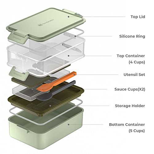Stackable 2 Tier Adult Bento Box