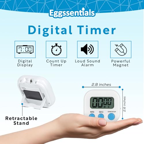 Kitchen Timers for Cooking and Baking with Big Digital Numbers and Loud Alarm Used in Cooking