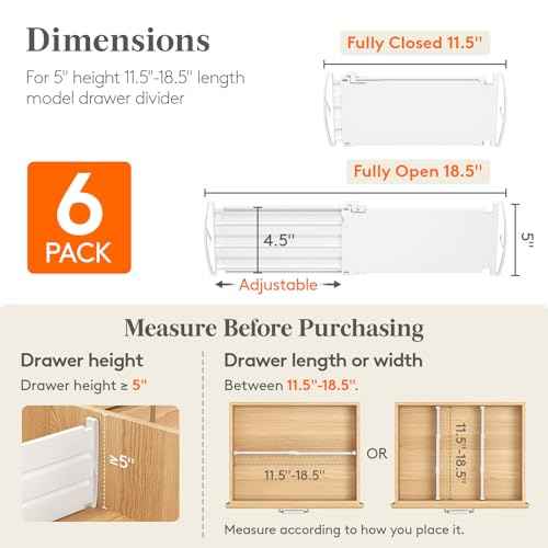5" Tall Drawer Dividers (6 Count)