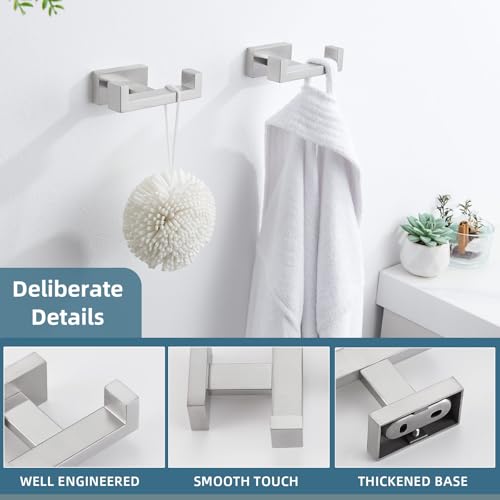 Bathroom Double Hook Brushed Nickel (2 Count)