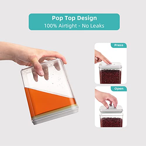 Pop Airtight Food Storage Containers with Lids for Kitchen Pantry Organizing Stackable Container for Cereal Snack Flour Sugar Coffee Spaghetti (27600 Count)
