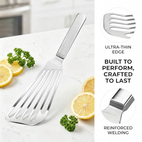 2 Pack Flexible Fish Spatula Stainless Steel for Kitchen