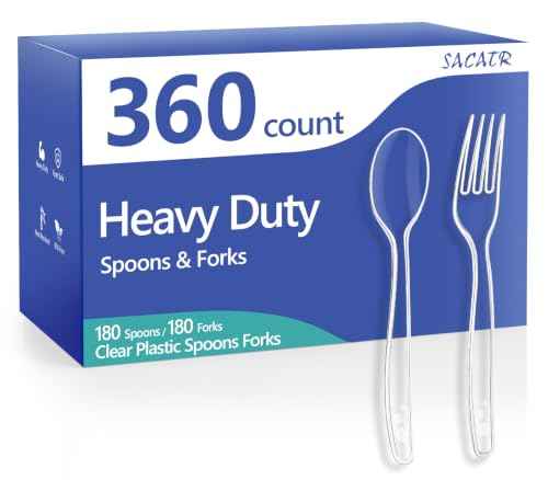 360 Count Clear Plastic Silverware Heavy Duty