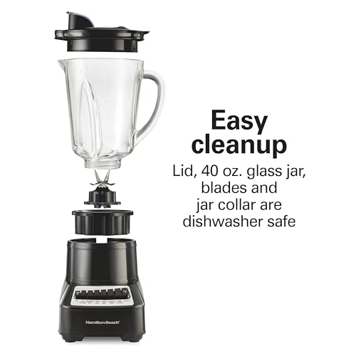Wave Crusher Blender for Smoothies With 40 Oz Glass Jar