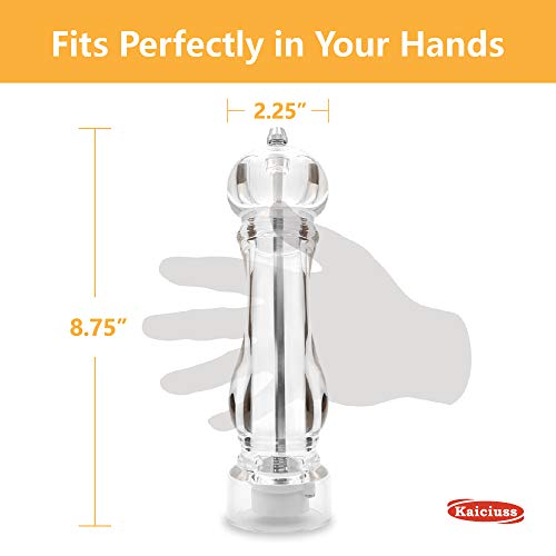 salt and pepper grinder mill set refillable large