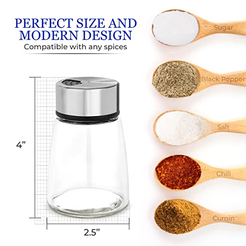 Salt and Pepper Shakers Set with Adjustable Pour Holes (2 Count)