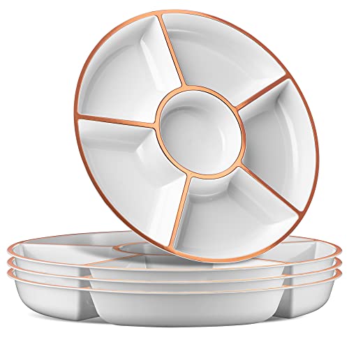 6 Sectional Round Plastic Serving Tray