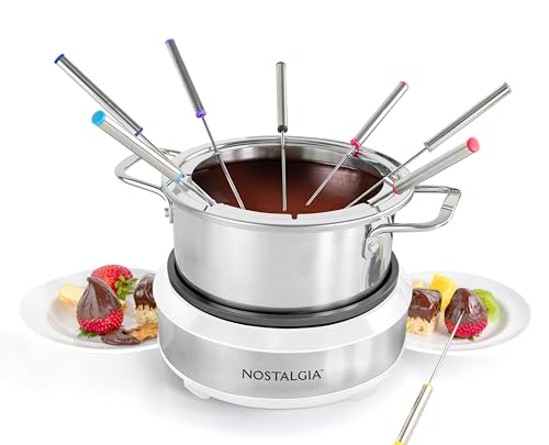 8 Cup Electric Fondue Pot Set for Cheese & Chocolate