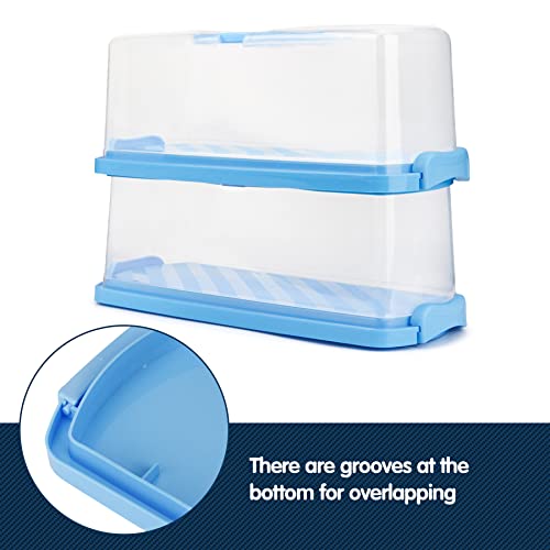 2 Pack Plastic Rectangular Bread Box with Clear Lid (2 Count)
