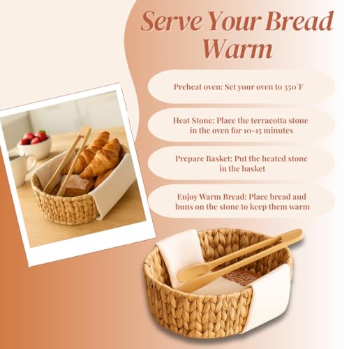 Bread Basket with Warmer & Tongs