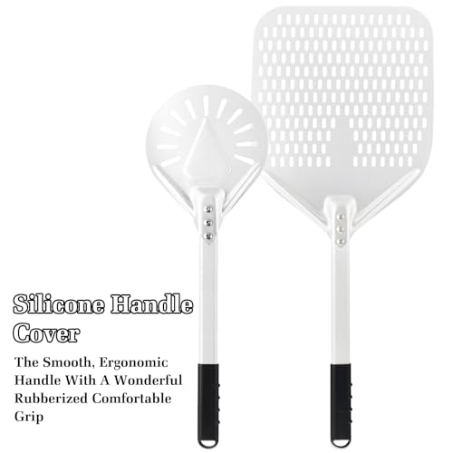 14 Inch + 7 Inch Perforated Pizza Peel Set (2 Count)