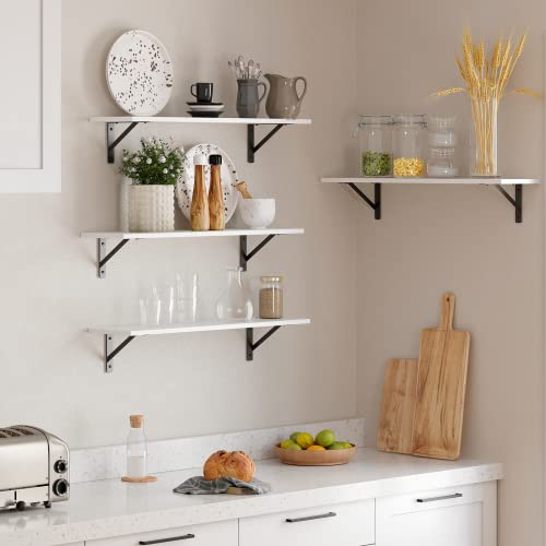 Wall Shelves 23.6" Long Floating Shelves with Metal Brackets (2 Count)