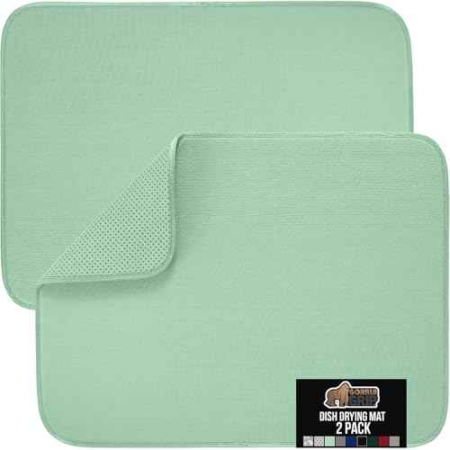 Ultra Absorbent Microfiber Dish Drying Mat (2 Count)