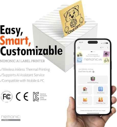 Nemonic AI Sticky Note Label Printer