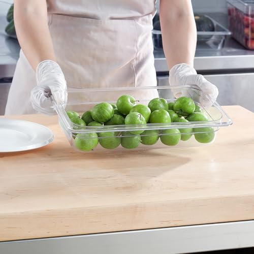 6-Pack 1/3 Size Food Pan 2.5 Inch Deep BPA Free Polycarbonate Food Storage Containers Stackable Clear Hotel Pan for Buffet Party Supplies Dishwasher Freezer Safe (6 Count)