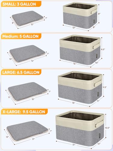 4 Pack Fabric Closet Storage Bins for Shelves (4 Count)