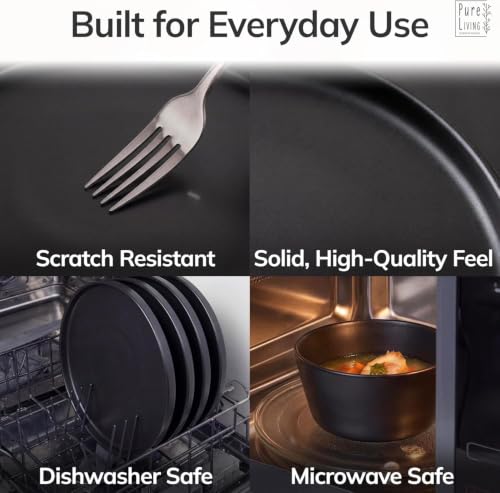 24 Piece Black Dinnerware Set for 8 (24 Count)