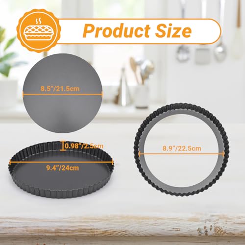 Tart Pan 9 Inch with Removable Bottom (4 Count)