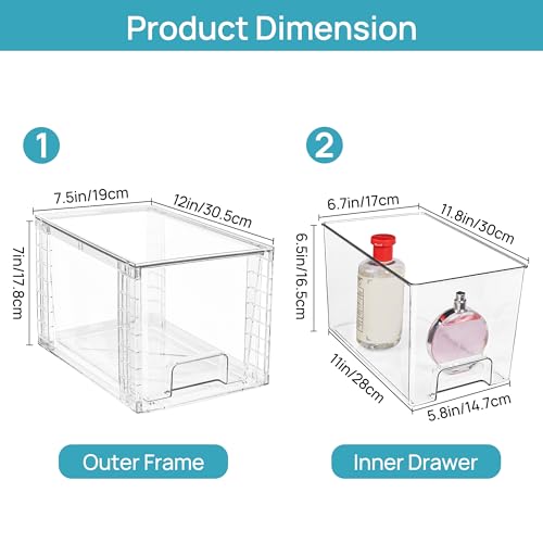 2 Pack Large Stackable Storage Drawers (2 Count)