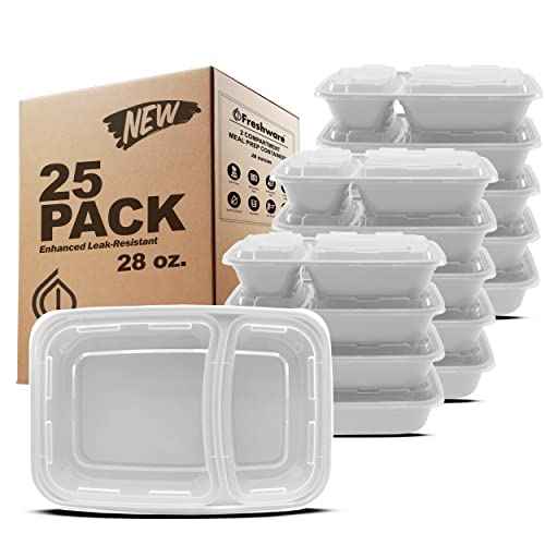 Meal Prep Containers with Lids 28 oz [25 Pack] 2 (25 Count)