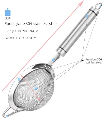 304 Stainless Steel Fine Mesh Strainers for Kitchen