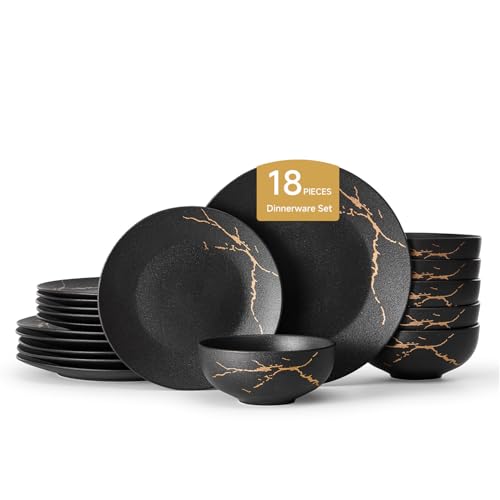 18 Piece Matte Crackle Dinnerware Sets