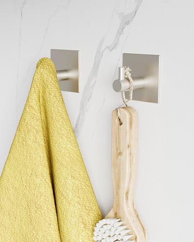 Paper Towel Holder Under Cabinet with 2Hooks Self Adhesive Silver