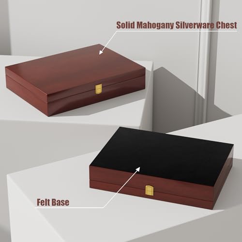 Mahogany Wood Silverware Storage Box