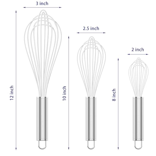 White Silicone Whisk Set of 3 (3 Count)