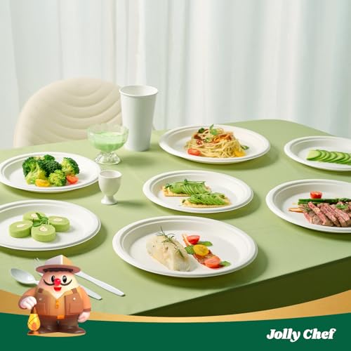 Compostable Heavy Duty Plates 𝟭𝟬 𝗜𝗻𝗰𝗵 [𝟯𝟬𝟬 𝗣𝗮𝗰𝗸] Eco (300 Count)