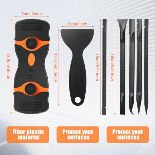 12 Pcs Floor Scraper Tool Set 52" Long Handle Metal Razor (12 Count)