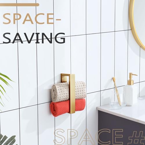 Towel Ring Brushed Gold Hand Towel Holder 9 Inch Kitchen Towel Hanger Rack Stainless Steel Bathroom Hardware Wall Mounted