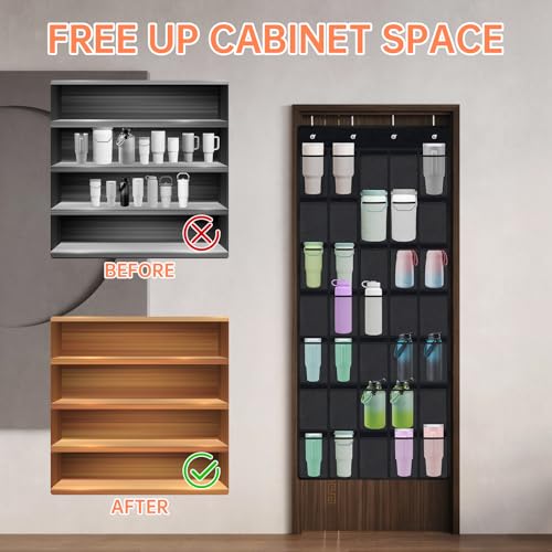 35 Pockets Door Hanging Cup Organizer Fit for Stanley Tumbler (35 Count)