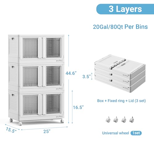 300Qt Stackable Storage Bins with Lids (3 Count)