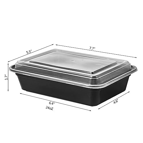 FULIGN 24 oz Meal Prep Containers With Lids Reusable 150 Pack Extra (150 Count)