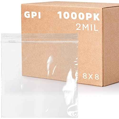 GPI 8" x 8" Zip Bags (1000 Count)