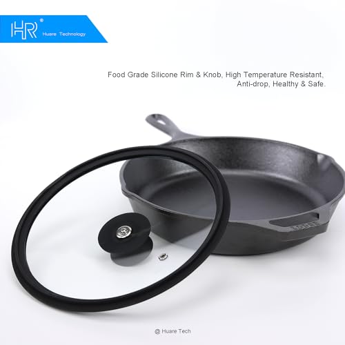 HR Huare Vented Tempered Glass Cookware Lid Black 1 Pack