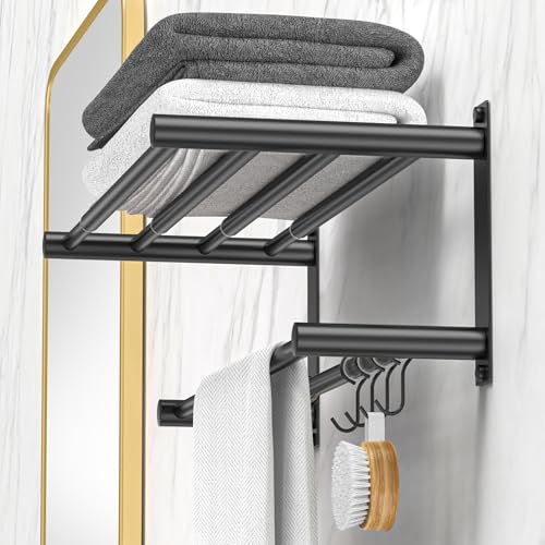Black Adjustable Black Towel Bar for Bathroom Wall Mount17