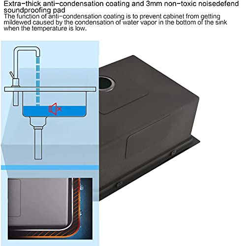 25 Inch Black Drop In Kitchen Sink