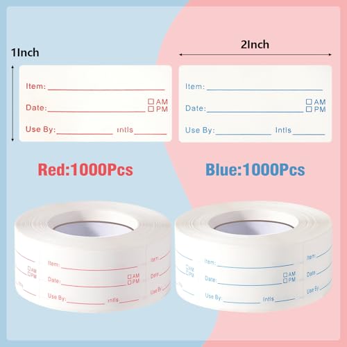 4 Rolls 1000 Pieces Removable Food Labels (2000 Count)