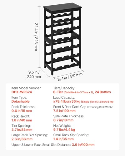 24 Bottle Detachable Wine Rack