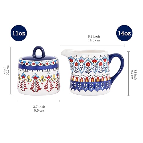 Boho Totem Ceramic Sugar and Creamer Set (2 Count)