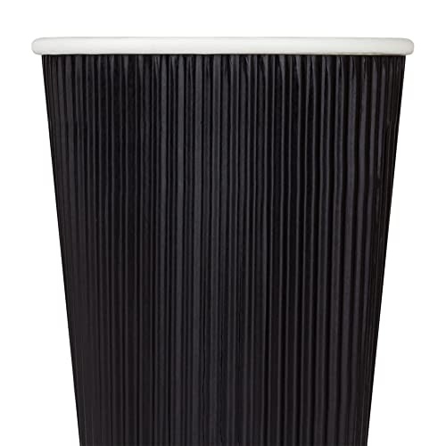 16oz Ripple Insulated Coffee Hot Cups [500 Count] Black Double Poly Lined Paper Hot Cup