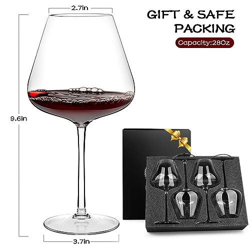 Super Large 28Oz Wine Glasses Set of 4 (4 Count)